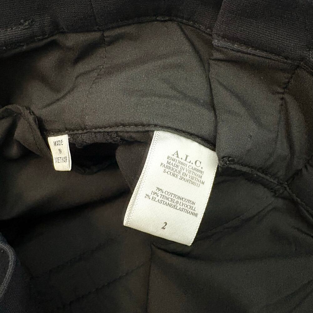 A.L.C. Black Pleated High Rise Pants Women's Size 2 Career Office Quiet Luxury - Picture 5 of 10